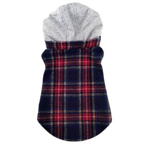Weekender Dog Sweatshirt Hoodie (Color: Red & Black Plaid Flannel, size: medium)